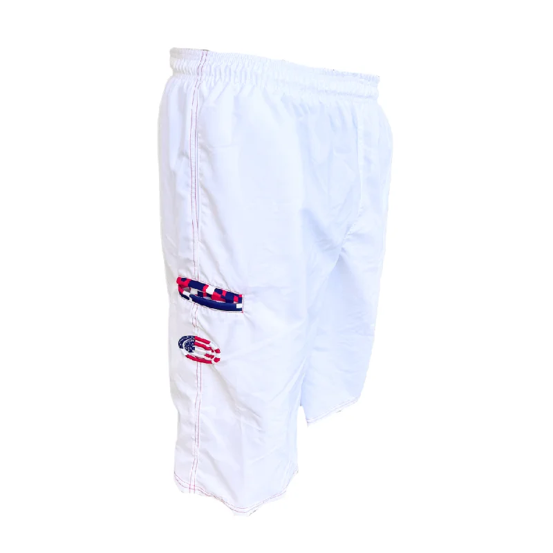 Elite Shorts – Men’s ES 251 Microfiber (White/Patriotic)